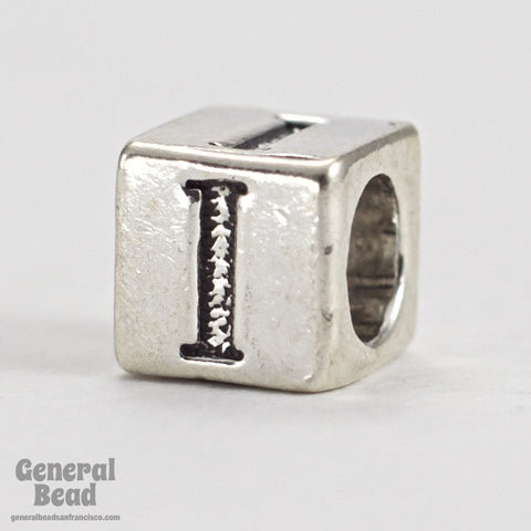 5mm Sterling Silver "I" Alphabet Cube-General Bead