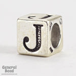 5mm Sterling Silver "J" Alphabet Cube-General Bead