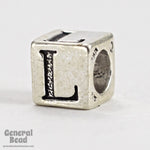 5mm Sterling Silver "L" Alphabet Cube-General Bead