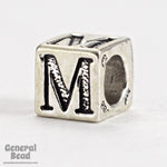 5mm Sterling Silver "M" Alphabet Cube-General Bead
