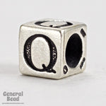 5mm Sterling Silver "Q" Alphabet Cube-General Bead