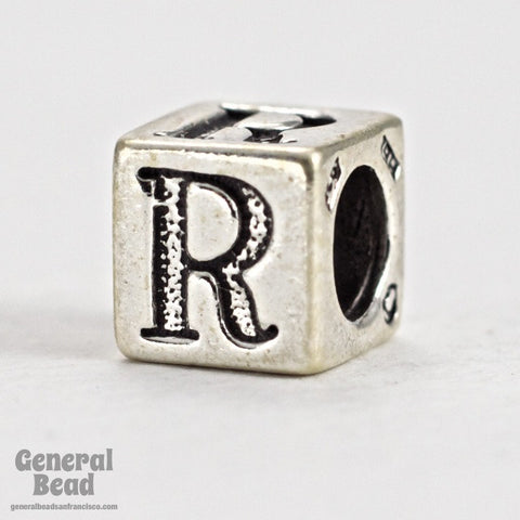 5mm Sterling Silver "R" Alphabet Cube-General Bead