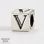 5mm Sterling Silver "V" Alphabet Cube-General Bead