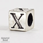 5mm Sterling Silver "X" Alphabet Cube-General Bead
