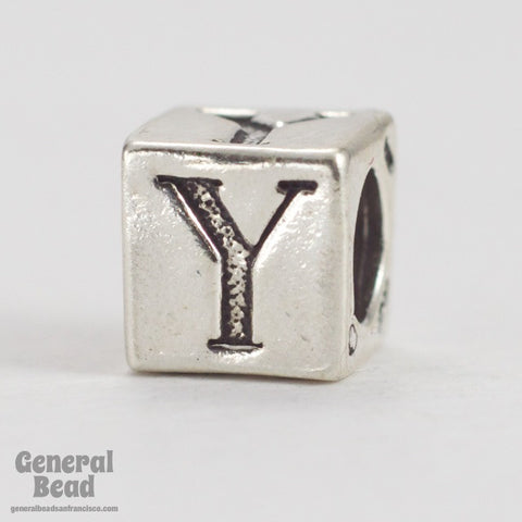 5mm Sterling Silver "Y" Alphabet Cube-General Bead