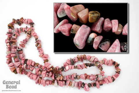 36" Rhodonite Chip Strand #SP100-General Bead
