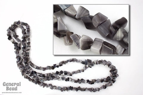 36" Dark Grey Fiber Optic Chip Strand #SP105-General Bead