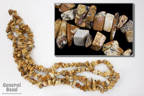 36" Picture Jasper Chip Strand #SP111-General Bead