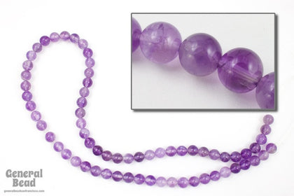 16" 6mm Round Light Amethyst Strand #SP132-General Bead