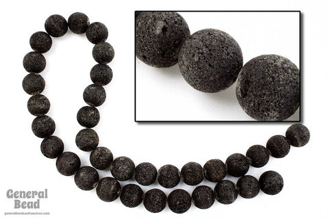 16" 12mm Round Lava Rock Strand #SP136-General Bead