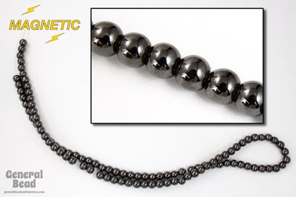 16" 10mm Round Magnetic Hematite Strand #SP6-General Bead