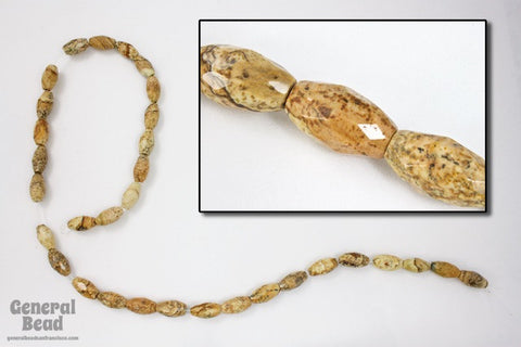 7mm x 12mm Picture Jasper Faceted Oval Strand #SP32-General Bead