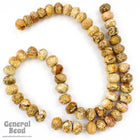 7mm x 10mm Picture Jasper Faceted Rondelle Strand #SP34-General Bead