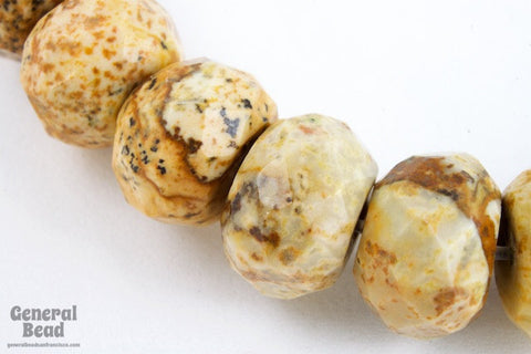 7mm x 10mm Picture Jasper Faceted Rondelle Strand #SP34-General Bead