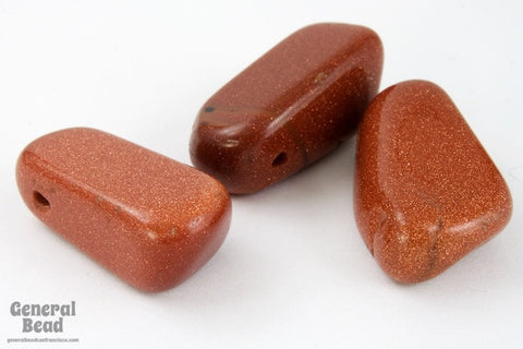 Large Top Drilled Goldstone Nugget (20 Pcs) #SP44-General Bead