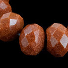 6mm x 10mm Goldstone Faceted Rondelle Strand #SP46-General Bead
