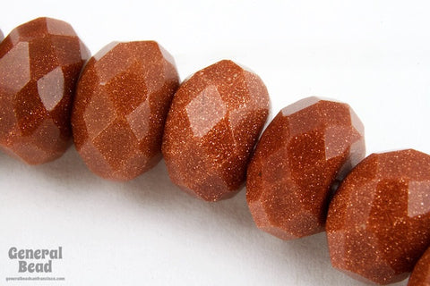 6mm x 10mm Goldstone Faceted Rondelle Strand #SP46-General Bead