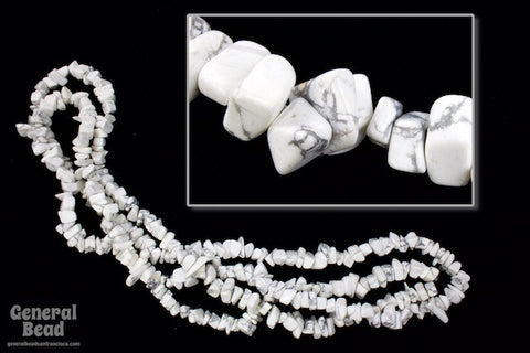 36" White Howlite Chip Strand #SP74-General Bead