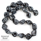 18mm Snowflake Obsidian Nugget Strand #SP76-General Bead
