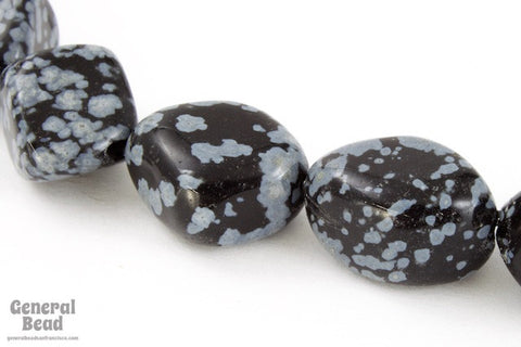 18mm Snowflake Obsidian Nugget Strand #SP76-General Bead