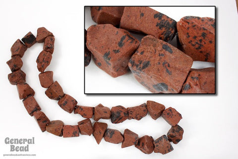 16" Rough Cut Mahogany Jasper Strand #SP80-General Bead