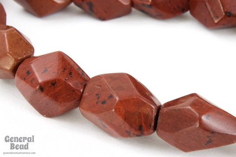 12mm x 18mm Faceted Mahogany Jasper Strand #SP82-General Bead