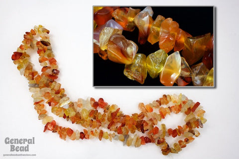 36" Light Carnelian Chip Strand #SP87-General Bead