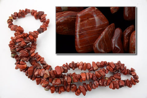 36" Red Jasper Chip Strand #SP89-General Bead