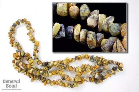36" Leopard Skin Jasper Chip Strand #SP90-General Bead
