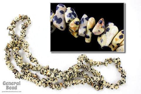 36" Dalmatian Jasper Chip Strand #SP92-General Bead