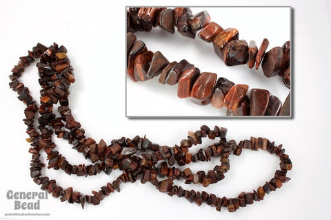 36" Red Tiger's Eye Chip Strand #SP93-General Bead