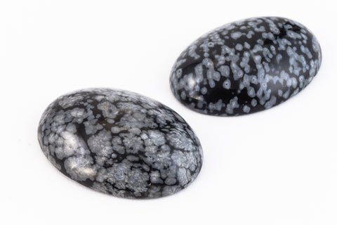 18mm x 25mm Snowflake Obsidian Cabochon #SPC009-General Bead