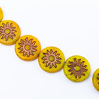 22mm Matte Dandelion/Copper Sun Coin Bead #SUN001-General Bead