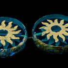 22mm Pacific Blue/Gold/Picasso Sun Coin Bead #SUN004-General Bead