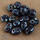 2.5mm x 5mm Jet Picasso Czech Super Duo Tube-General Bead