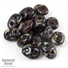 2.5mm x 5mm Jet Picasso Czech Super Duo Tube-General Bead