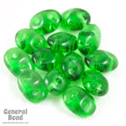 2.5mm x 5mm Transparent Green Czech Super Duo Tube-General Bead