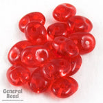 2.5mm x 5mm Transparent Ruby Czech Super Duo Tube-General Bead
