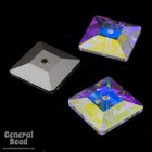 Swarovski 3400 10mm Crystal AB Square Sew-On-General Bead