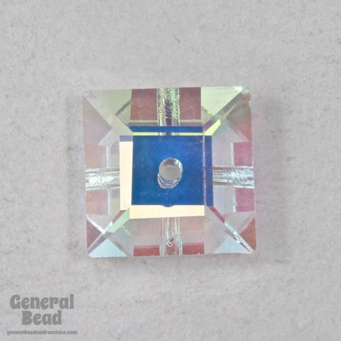 Swarovski 3400 8mm Crystal AB Unfoiled Square Sew-On
