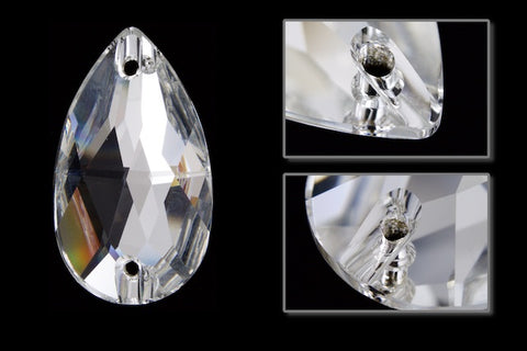 Swarovski 3230 7mm x 12mm Crystal Pear 2 Hole Sew-On-General Bead