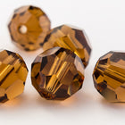 Swarovski 5000 6mm Smoked Topaz Faceted Bead-General Bead