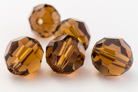 Swarovski 5000 6mm Smoked Topaz Faceted Bead-General Bead