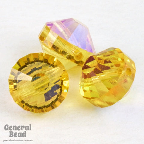 Vintage Swarovski 5101 8mm Light Topaz AB Faceted Pill Bead-General Bead