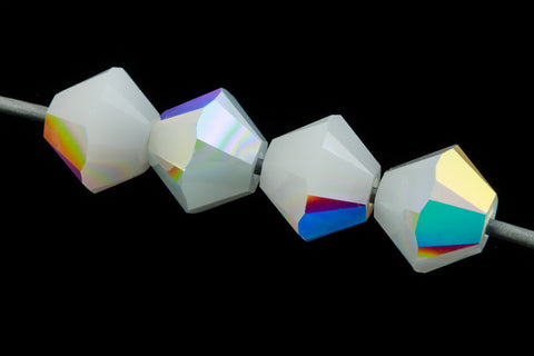Swarovski 5328 4mm White Alabaster AB 2X Bicone