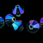 Swarovski 5328 Montana AB 2X Bicone (4mm, 6mm)