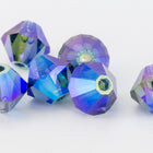 Swarovski 5328 Montana AB 2X Bicone (4mm, 6mm)