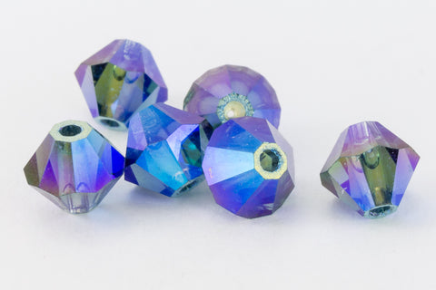 Swarovski 5328 Montana AB 2X Bicone (4mm, 6mm)