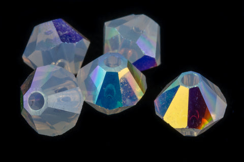 Swarovski 5328 4mm White Opal AB 2X Bicone