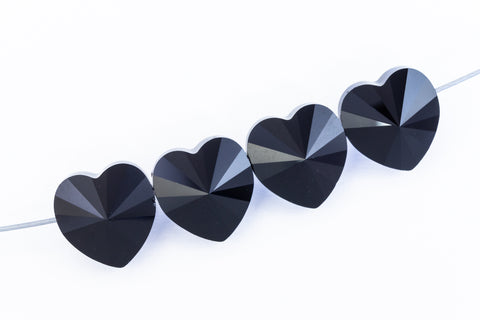 Swarovski 5742 8mm Jet Heart Bead